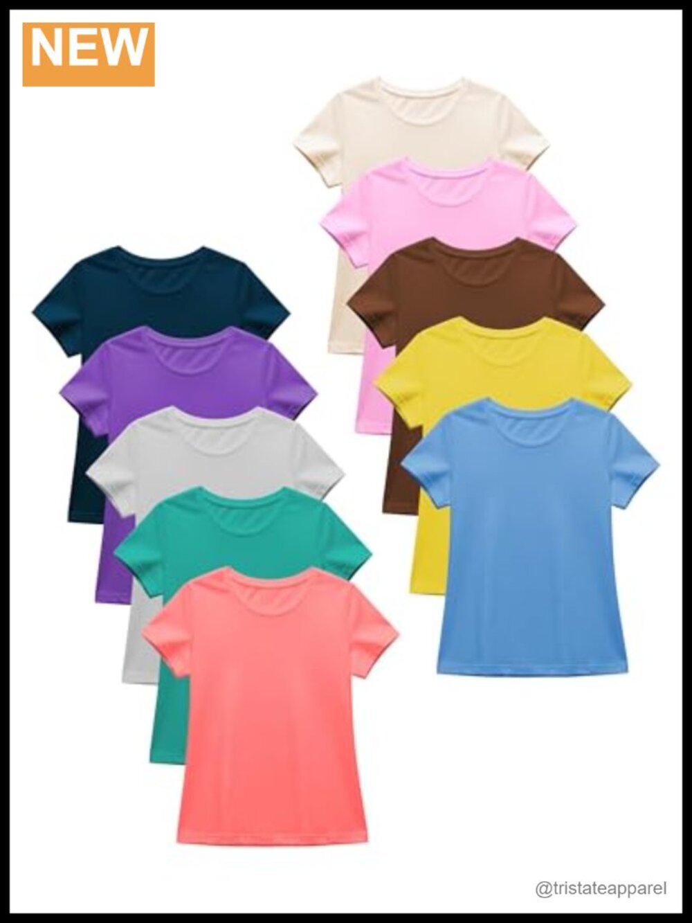 Cotton Stretch Crew Neck Short Sleeve T-Shirt Slim Fit Tee